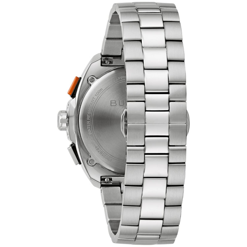 Bulova Racer 98B432 analog herrklocka med turkos urtavla och armband i rostfritt stål