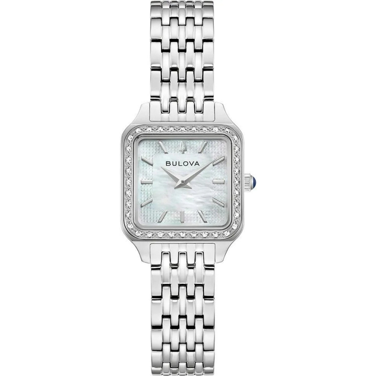 Bulova Sutton 96R256 analog damklocka med flerfärgad urtavla och armband i rostfritt stål