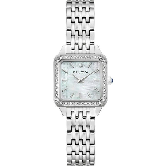 Bulova Sutton 96R256 analog damklocka med flerfärgad urtavla och armband i rostfritt stål