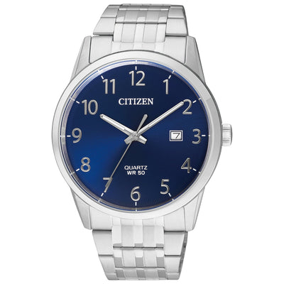 Citizen Herrklocka BI5000-52L analog herrklocka med blå urtavla och armband i rostfritt stål