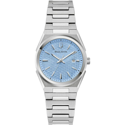 Bulova Classic 96M177 analog damklocka med blå urtavla och armband i rostfritt stål