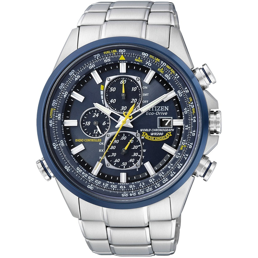 Citizen Promaster Skyhawk Blue Angel AT8020-54L analog herrklocka med blå urtavla och armband i rostfritt stål