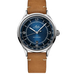 Mido Multifort Patrimony M040.407.16.040.00 analog herrklocka med blå urtavla och armband i läder