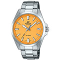 Casio Edifice Ø42mm EFV-100D-9AVUEF analog herrklocka med orange urtavla och armband i rostfritt stål