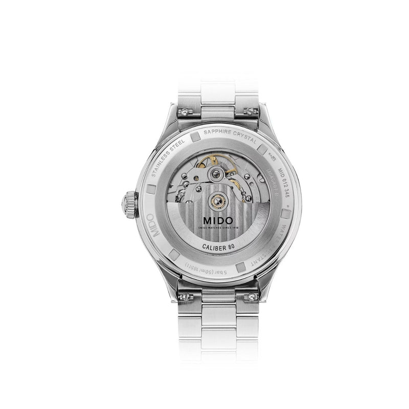 Mido Multifort Powerwind M040.407.11.057.00 analog herrklocka med svart urtavla och armband i rostfritt stål