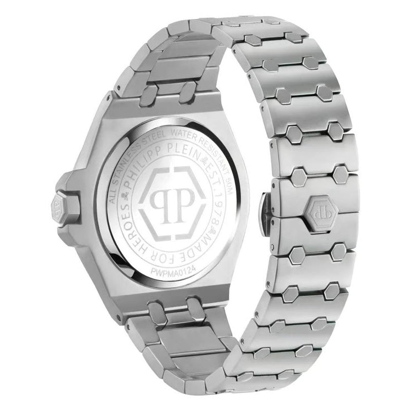 Philipp Plein Extreme Gent PWPMA0124 analog herrklocka med grå urtavla och armband i rostfritt stål