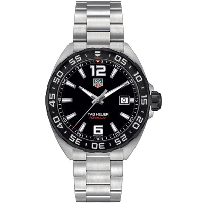 TAG Heuer Formula 1 Date WAZ1110.BA0875 analog herrklocka med svart urtavla och armband i rostfritt stål