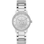 Guess Trend Petal GW0747L1 analog damklocka med silver urtavla och armband i rostfritt stål