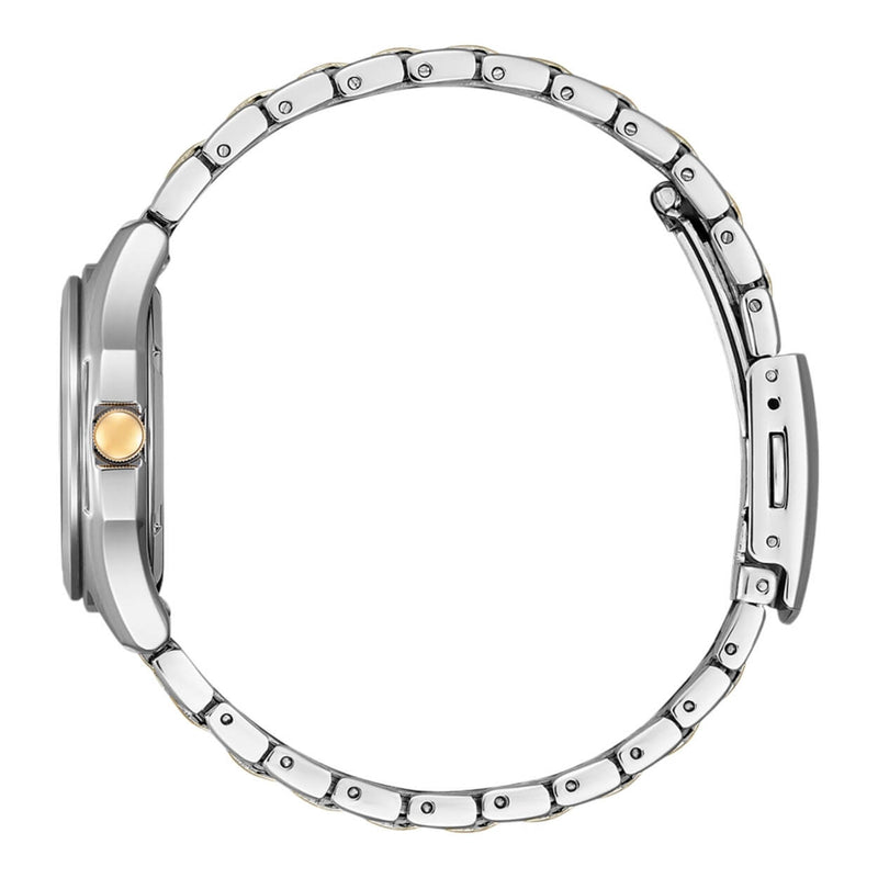 Citizen Eco Drive FE2116-85A analog damklocka med vit urtavla och armband i rostfritt stål