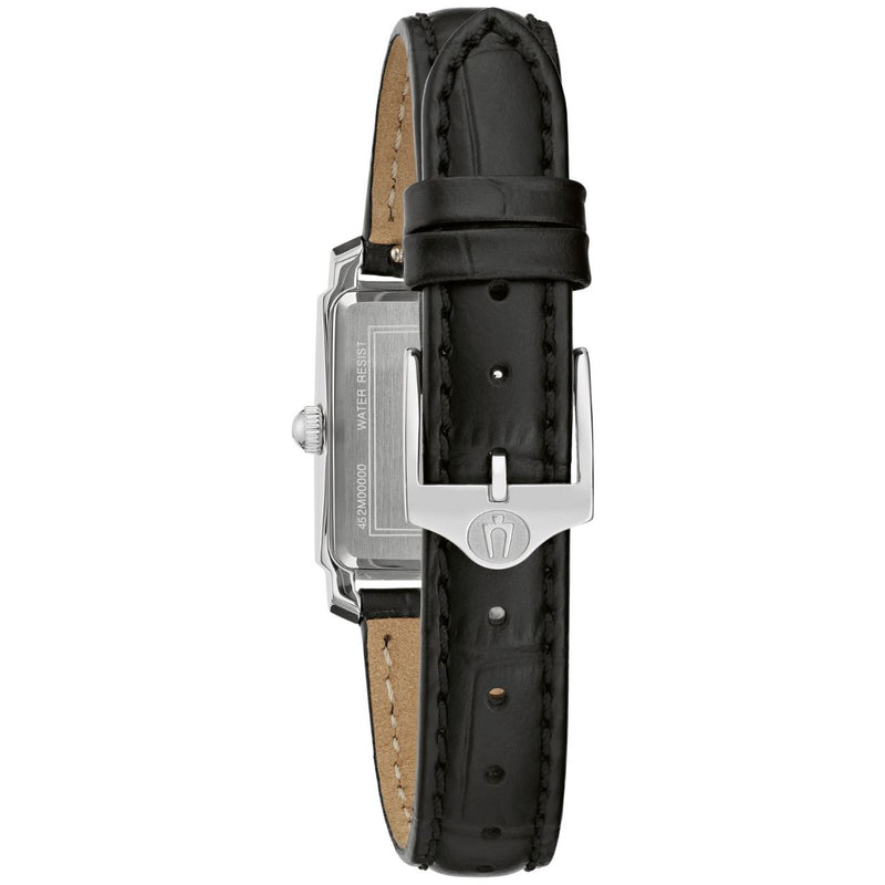 Bulova Sutton 96L330 analog damklocka med vit urtavla och armband i läder
