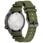 Citizen Promaster Eco-Drive BN0157-11X analog herrklocka med grön urtavla och armband i gummi