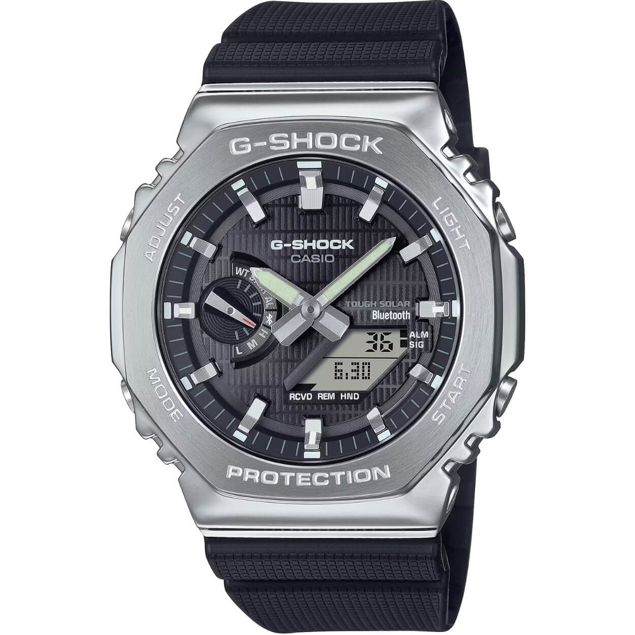 Casio G-Shock GBM-2100-1AER ana-digi herrklocka med svart urtavla och armband i resin