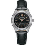 Citizen Eco-Drive FE2110-14E analog damklocka med svart urtavla och armband i läder