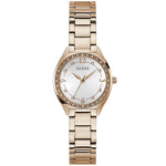 Guess Charlotte GW0767L3 analog damklocka med vit urtavla och armband i rostfritt stål