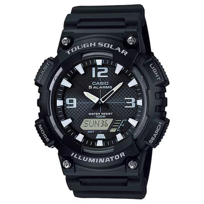 Casio Collection AQ-S810W-1AVEF ana-digi herrklocka med svart urtavla och armband i resin