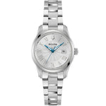 Bulova Surveyor 96M162 analog damklocka med silver urtavla och armband i rostfritt stål