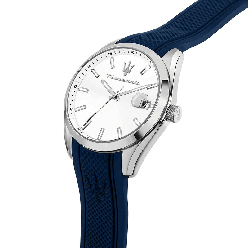 Maserati Attrazione R8851151007 analog herrklocka med vit urtavla och armband i läder