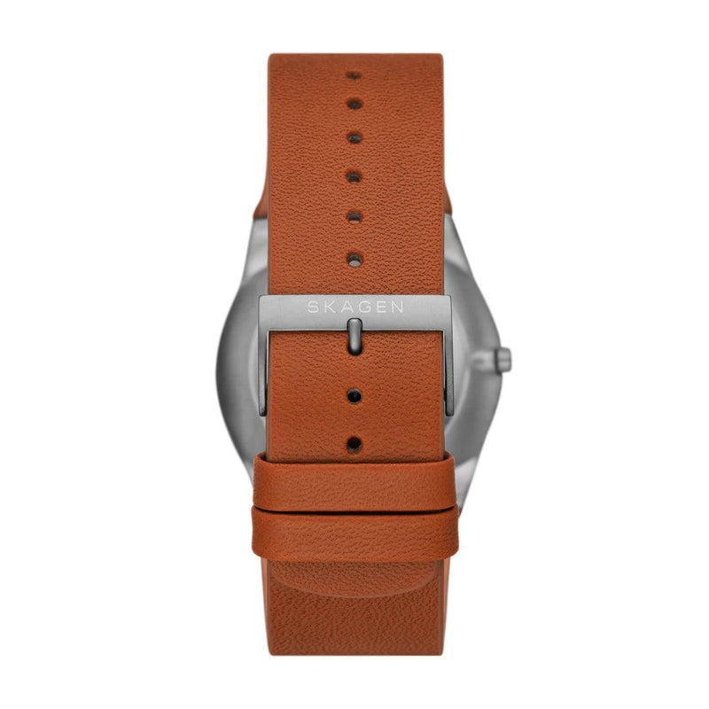 Skagen Melbye Titanium Ø40mm SKW6906 analog herrklocka med blå urtavla och armband i läder