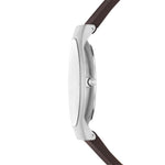 Skagen Sundby Titanium SKW6909 analog herrklocka med grå urtavla och armband i läder