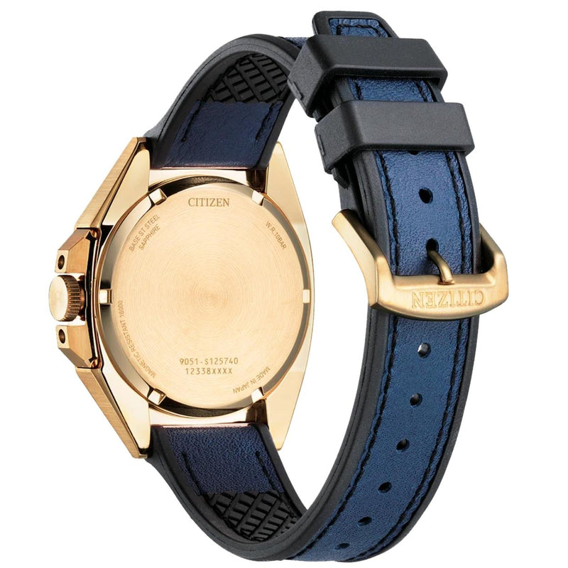 Citizen Series 8 Automatic NB6012-18L analog herrklocka med blå urtavla och armband i läder