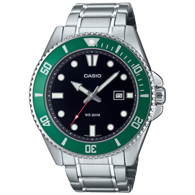 Casio Timeless MDV-107D-3AVEF analog herrklocka med svart urtavla och armband i rostfritt stål
