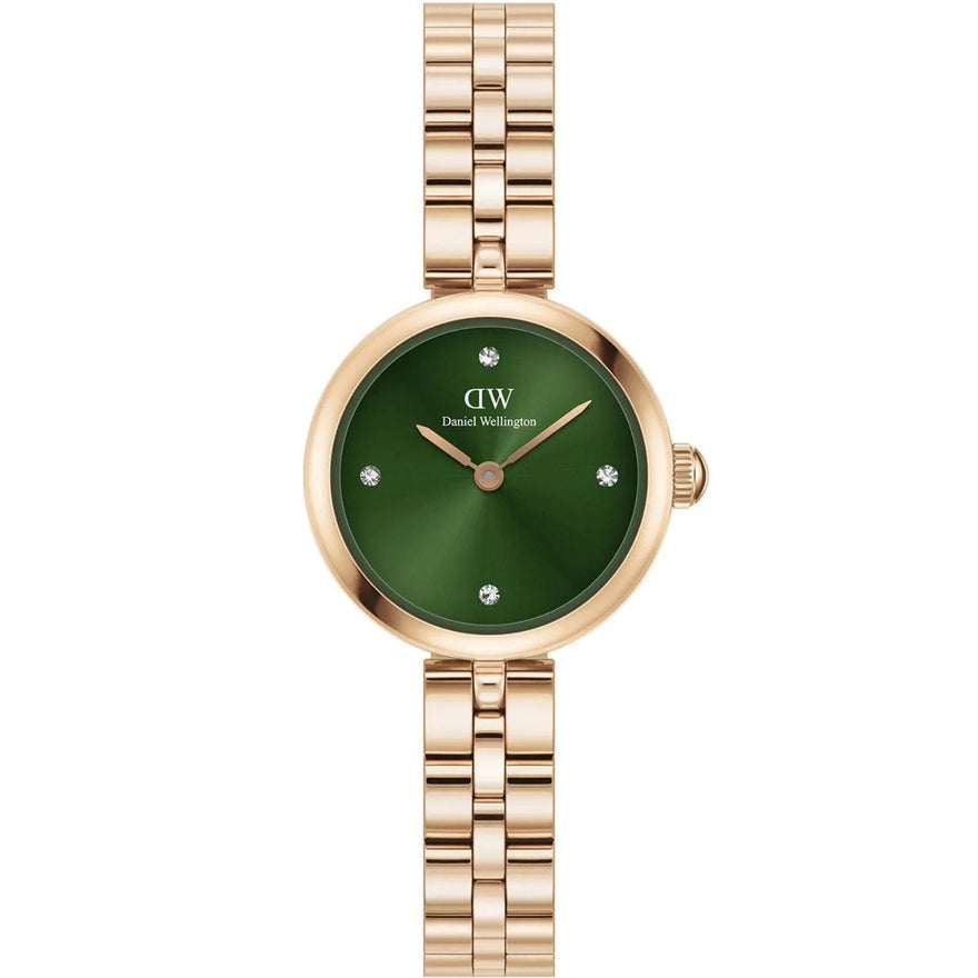 Daniel Wellington Elan Lumine DW00100739 analog damklocka med grön urtavla och armband i rostfritt stål