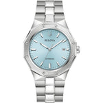 Bulova Classic 96B462 analog herrklocka med blå urtavla och armband i rostfritt stål