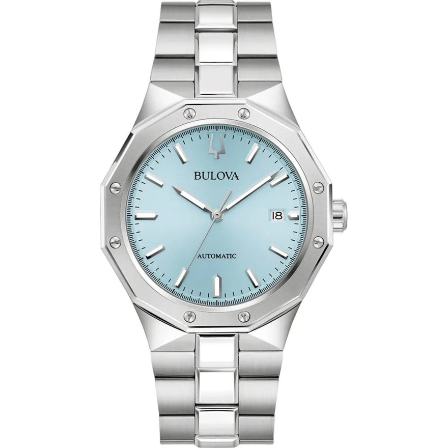 Bulova Classic 96B462 analog herrklocka med blå urtavla och armband i rostfritt stål
