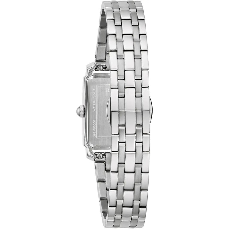 Bulova Sutton 96P245 analog damklocka med blå urtavla och armband i rostfritt stål