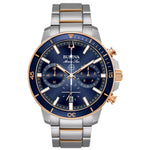 Bulova Marine Star 98B301 analog herrklocka med blå urtavla och armband i rostfritt stål