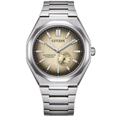 Citizen Automatic Titanium Zenshin 60 NK5020-58P analog herrklocka med koppar urtavla och armband i titan