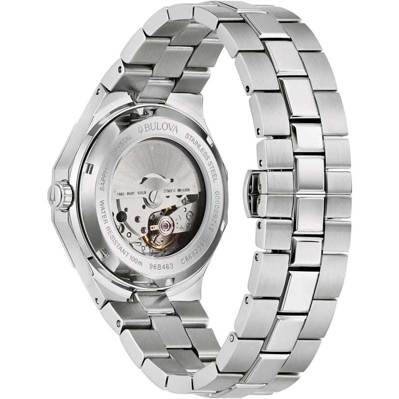 Bulova Classic 96B463 analog herrklocka med blå urtavla och armband i rostfritt stål
