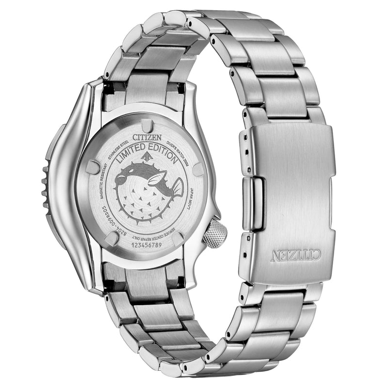 Citizen Promaster Marine NY0161-63LE analog herrklocka med blå urtavla och armband i rostfritt stål