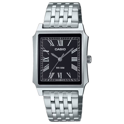 Casio Vintage MTP-B190D-1BVEF analog herrklocka med svart urtavla och armband i rostfritt stål