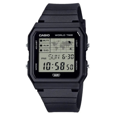 Casio Timeless LF-30W-1AEF digital unisexklocka med svart urtavla och armband i resin