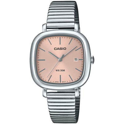 Casio Timeless LTP-B166D-4AVEF analog damklocka med roséguld urtavla och armband i rostfritt stål