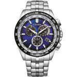 Citizen Eco-Drive Radio Controlled CB5874-81L analog herrklocka med blå urtavla och armband i rostfritt stål