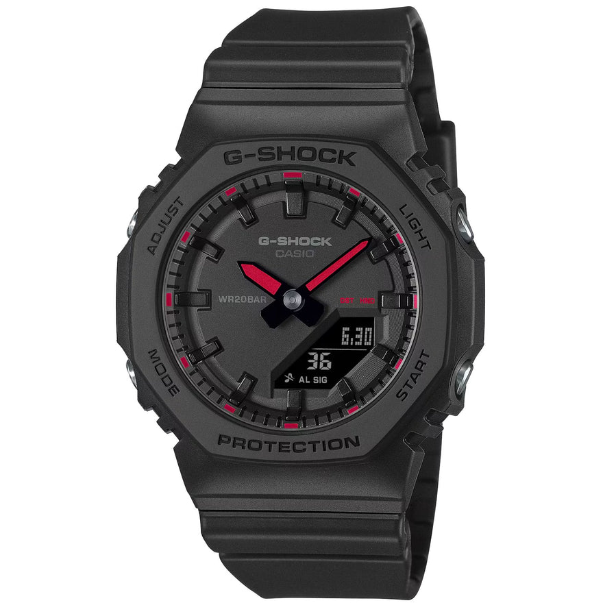 Casio G-Shock GMA-P2100SA-1A1ER ana-digi herrklocka med svart urtavla och armband i resin