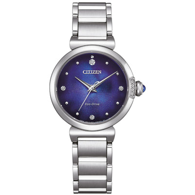 Citizen L EM1060-87L analog damklocka med blå urtavla och armband i rostfritt stål