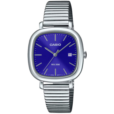 Casio Timeless LTP-B166D-2AVEF analog unisexklocka med blå urtavla och armband i rostfritt stål