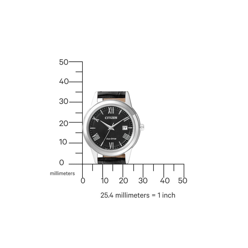 Citizen Eco-Drive FE1081-08E analog damklocka med svart urtavla och armband i läder
