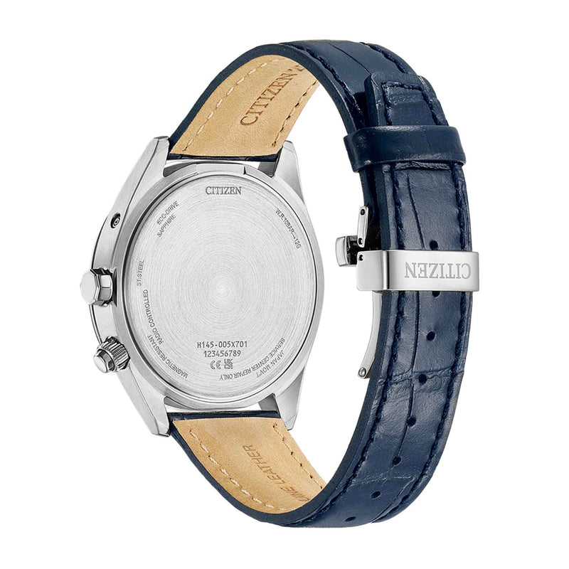 Citizen Radio Controlled CB0270-10A analog herrklocka med vit urtavla och armband i läder