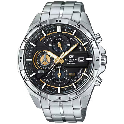 Casio Edifice Classic EFR-556D-1AVUEF analog herrklocka med grå urtavla och armband i rostfritt stål