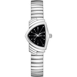 Hamilton Ventura S H24211130 analog damklocka med svart urtavla och armband i rostfritt stål
