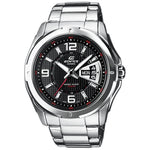 Casio Edifice EF-129D-1AVEF analog herrklocka med svart urtavla och armband i rostfritt stål