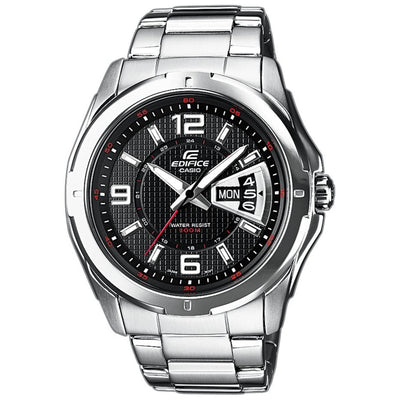 Casio Edifice EF-129D-1AVEF analog herrklocka med svart urtavla och armband i rostfritt stål