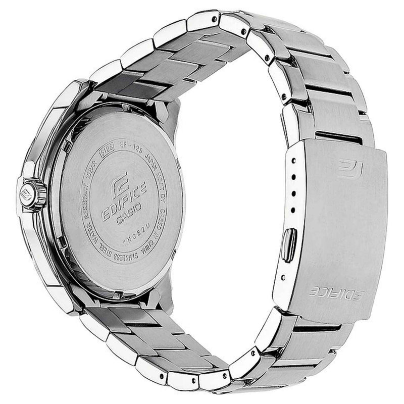 Casio Edifice EF-129D-1AVEF analog herrklocka med svart urtavla och armband i rostfritt stål