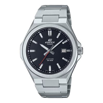 Casio Edifice EFB-108D-1AVUEF analog herrklocka med grå urtavla och armband i rostfritt stål