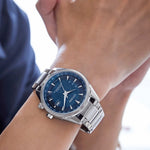 Citizen Eco-Drive Radio Controlled CB0270-87L analog herrklocka med blå urtavla och armband i rostfritt stål
