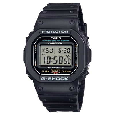 Casio G-Shock DW-5600UE-1ER digital unisexklocka med svart urtavla och armband i resin